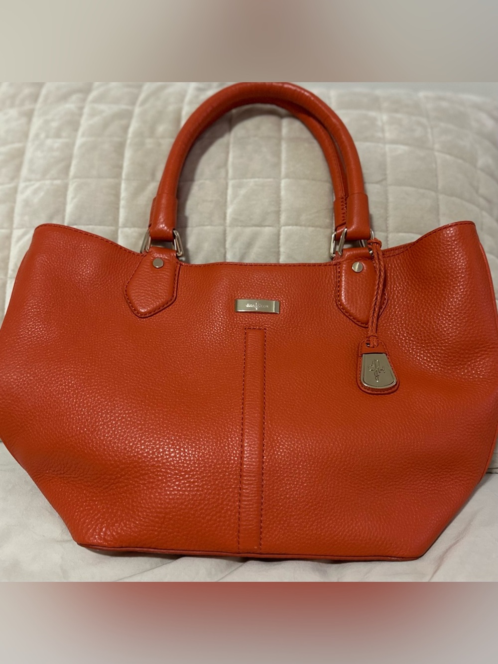 Dooney & Bourke Orange Pebbled Leather Shoulder Bag